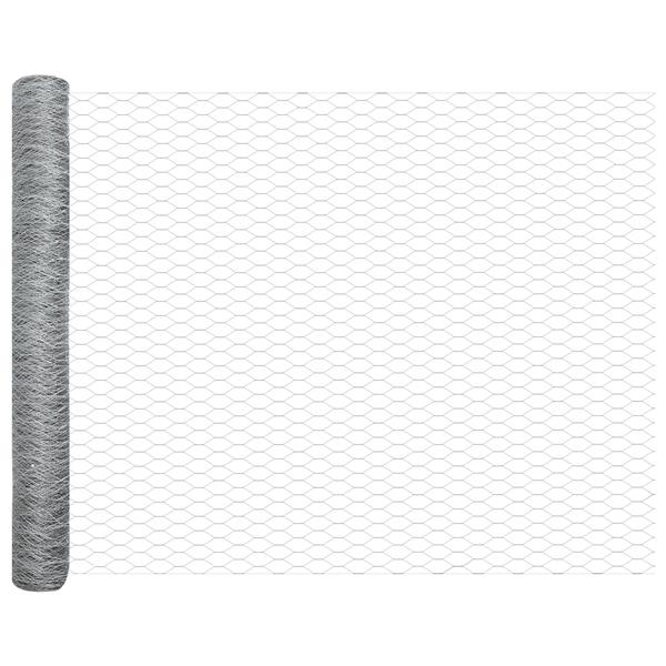 Grote foto vidaxl zeskantig hekwerk zilver 1.2 x 10 m gegalvaniseerd staal tuin en terras hekken en schuttingen