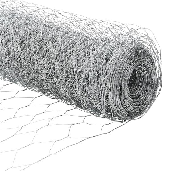 Grote foto vidaxl zeskantig hekwerk zilver 1.2 x 10 m gegalvaniseerd staal tuin en terras hekken en schuttingen