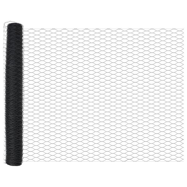 Grote foto vidaxl hexagon hek grijs 1 x 100 m staal tuin en terras hekken en schuttingen