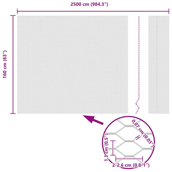 Grote foto vidaxl hexagon hek groen 1.6 x 25 m staal tuin en terras hekken en schuttingen