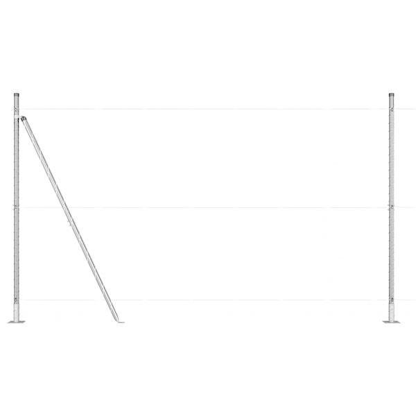 Grote foto vidaxl hekpalen 7 pcs zilver 32mm 160 cm gegalvaniseerd staal tuin en terras overige tuin en terras
