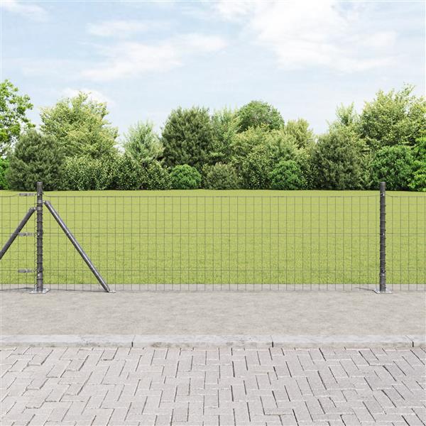 Grote foto vidaxl hekpalen 7 pcs grijs 32mm 70 cm gegalvaniseerd staal tuin en terras overige tuin en terras