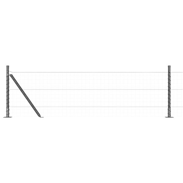 Grote foto vidaxl hekpalen 7 pcs grijs 32mm 70 cm gegalvaniseerd staal tuin en terras overige tuin en terras