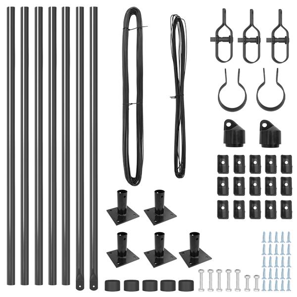 Grote foto vidaxl hekpalen 7 pcs grijs 32mm 70 cm gegalvaniseerd staal tuin en terras overige tuin en terras