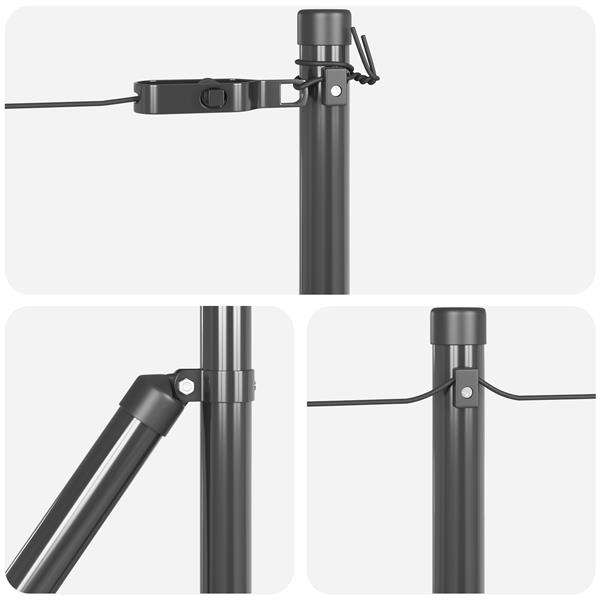 Grote foto vidaxl hekpalen 7 pcs grijs 32mm 70 cm gegalvaniseerd staal tuin en terras overige tuin en terras