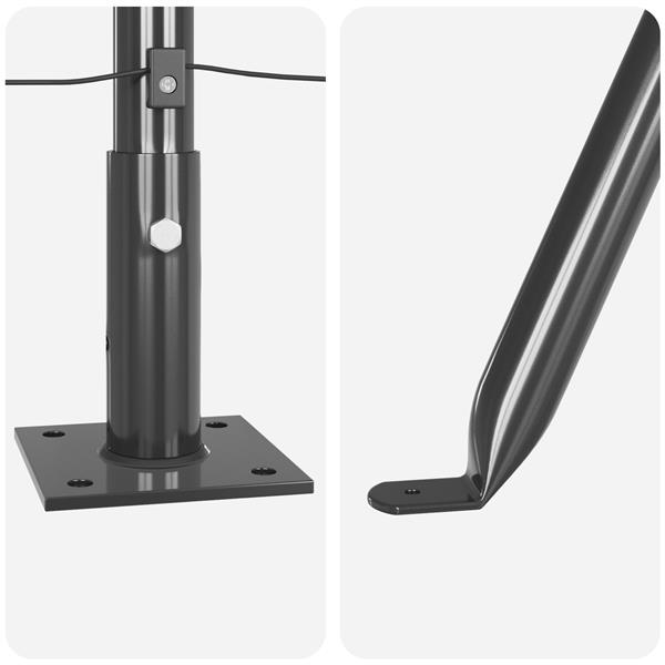 Grote foto vidaxl hekpalen 7 pcs grijs 32mm 70 cm gegalvaniseerd staal tuin en terras overige tuin en terras