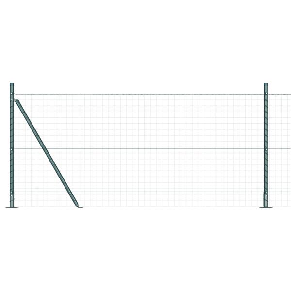 Grote foto vidaxl hekpalen 7 pcs groen 32mm 110 cm gegalvaniseerd staal tuin en terras overige tuin en terras