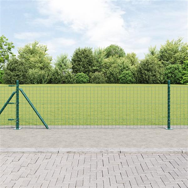 Grote foto vidaxl hekpalen 13 pcs groen 32mm 70 cm gegalvaniseerd staal tuin en terras overige tuin en terras