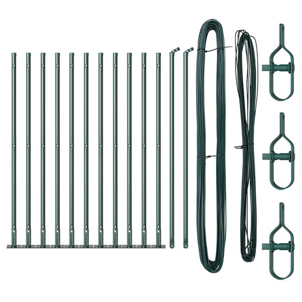 Grote foto vidaxl hekpalen 13 pcs groen 32mm 70 cm gegalvaniseerd staal tuin en terras overige tuin en terras
