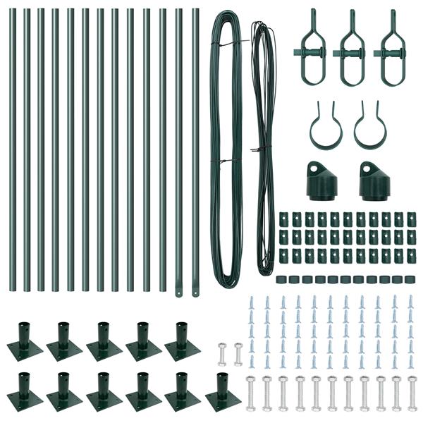 Grote foto vidaxl hekpalen 13 pcs groen 32mm 70 cm gegalvaniseerd staal tuin en terras overige tuin en terras
