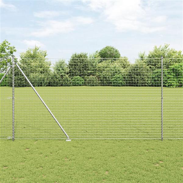 Grote foto vidaxl hekpalen 13 pcs zilver 32mm 180 cm gegalvaniseerd staal tuin en terras overige tuin en terras