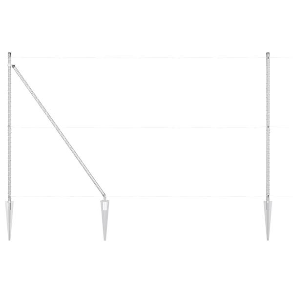 Grote foto vidaxl hekpalen 13 pcs zilver 32mm 180 cm gegalvaniseerd staal tuin en terras overige tuin en terras
