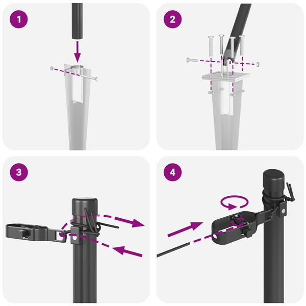 Grote foto vidaxl afrasteringspaal 13 pcs grijs staal tuin en terras overige tuin en terras
