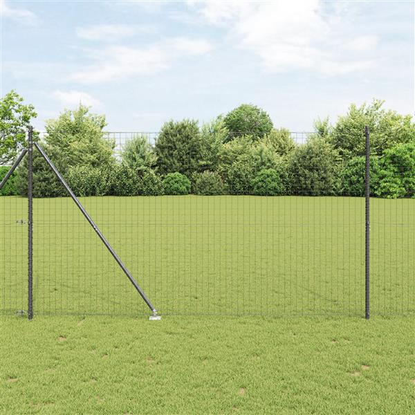 Grote foto vidaxl hekpalen 7 pcs grijs 32mm 170 cm gegalvaniseerd staal tuin en terras overige tuin en terras