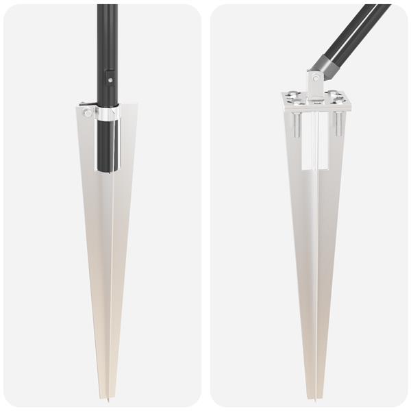 Grote foto vidaxl hekpalen 7 pcs grijs 32mm 160 cm gegalvaniseerd staal tuin en terras overige tuin en terras