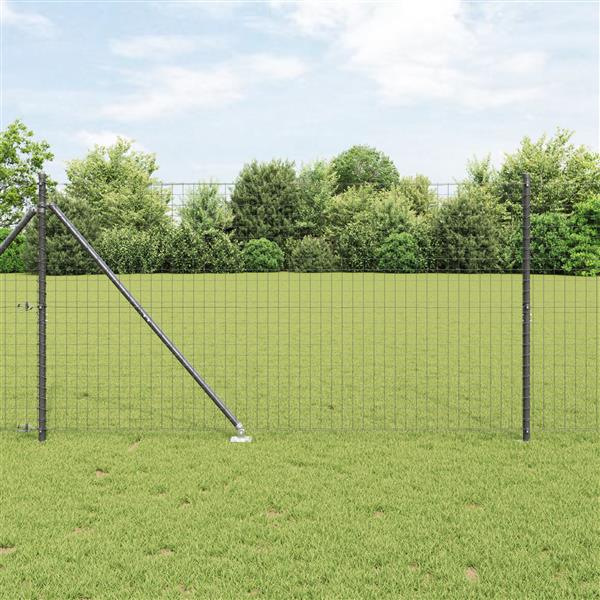 Grote foto vidaxl hekpalen 13 pcs grijs 32mm 140 cm gegalvaniseerd staal tuin en terras overige tuin en terras