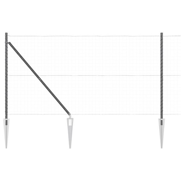 Grote foto vidaxl hekpalen 13 pcs grijs 32mm 140 cm gegalvaniseerd staal tuin en terras overige tuin en terras
