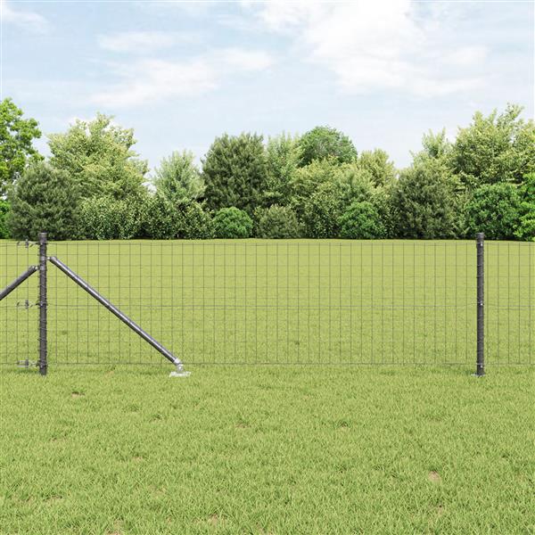 Grote foto vidaxl hekpalen 13 pcs grijs 32mm 120 cm gegalvaniseerd staal tuin en terras overige tuin en terras