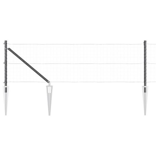 Grote foto vidaxl hekpalen 13 pcs grijs 32mm 120 cm gegalvaniseerd staal tuin en terras overige tuin en terras