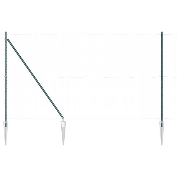 Grote foto vidaxl hekpalen 7 pcs groen 32mm 170 cm gegalvaniseerd staal tuin en terras overige tuin en terras