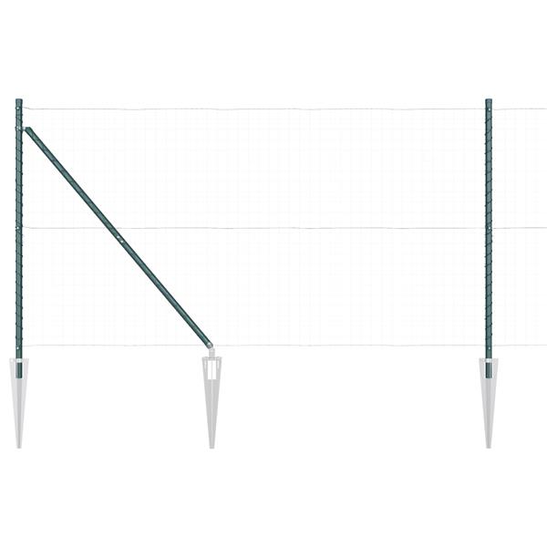 Grote foto vidaxl hekpalen 7 pcs groen 32mm 140 cm gegalvaniseerd staal tuin en terras overige tuin en terras