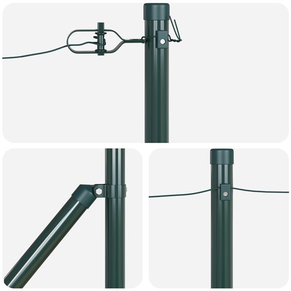 Grote foto vidaxl hekpalen 13 pcs groen 32mm 120 cm gegalvaniseerd staal tuin en terras overige tuin en terras