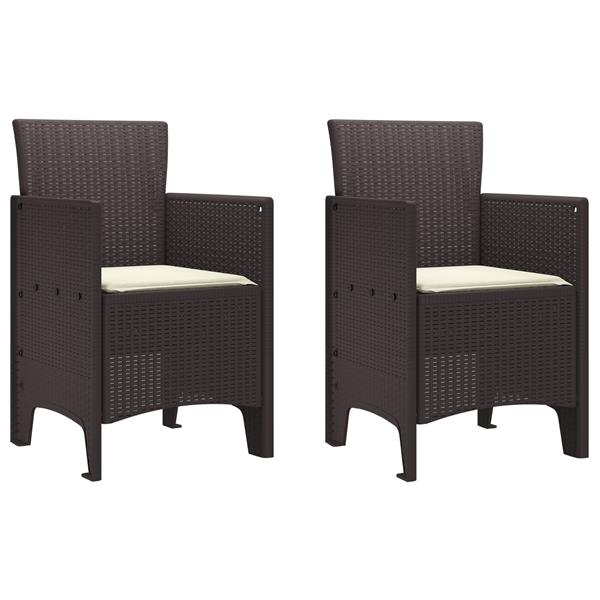 Grote foto vidaxl tuin eetset 3 pcs bruin polt riet tuin en terras tuinmeubelen