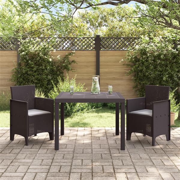 Grote foto vidaxl tuin eetset 3 pcs bruin polt riet tuin en terras tuinmeubelen