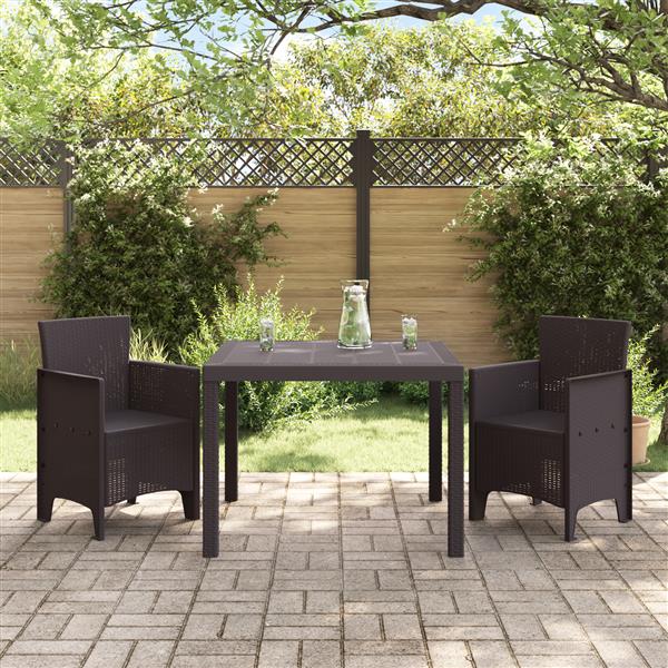 Grote foto vidaxl tuin eetset 3 pcs bruin polt riet tuin en terras tuinmeubelen