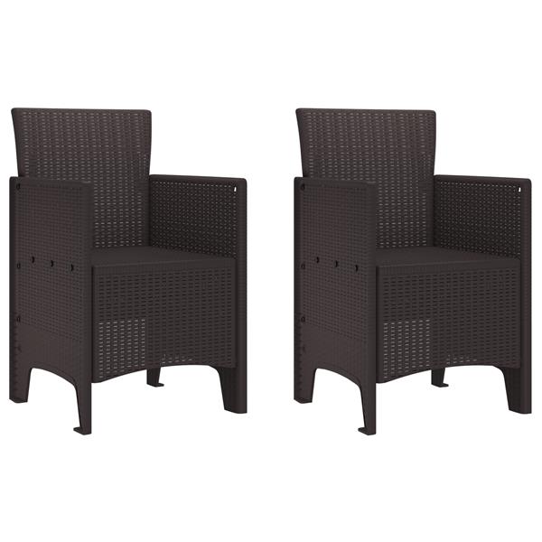 Grote foto vidaxl tuin eetset 3 pcs bruin polt riet tuin en terras tuinmeubelen