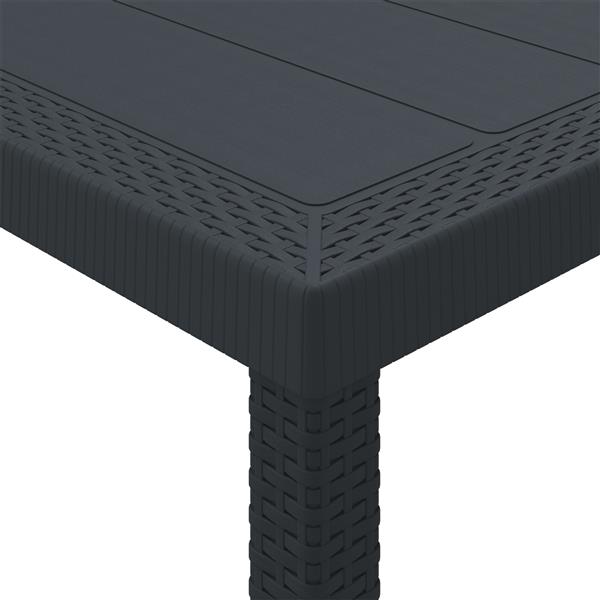 Grote foto vidaxl tuin eetset 3 pcs antraciet polt riet tuin en terras tuinmeubelen