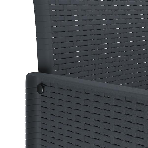 Grote foto vidaxl tuin eetset 3 pcs antraciet polt riet tuin en terras tuinmeubelen