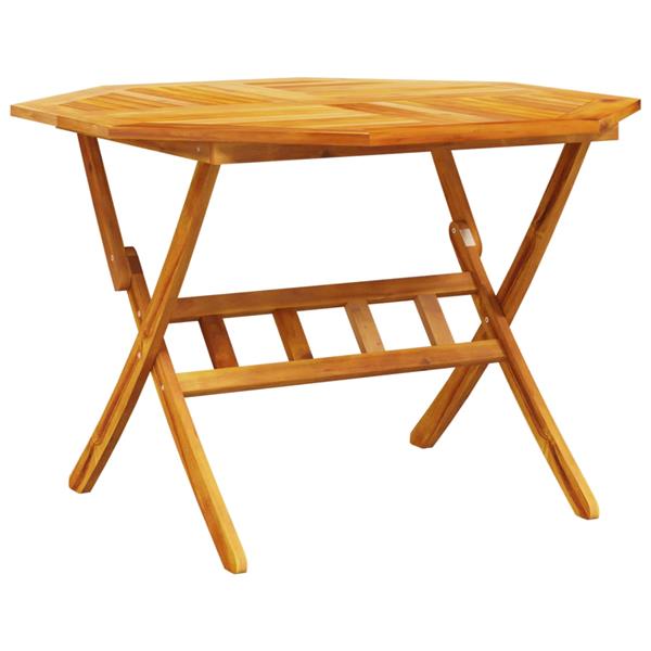 Grote foto vidaxl tuin eetset 5 pcs bruin massief acaciahout tuin en terras tuinmeubelen