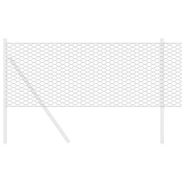Grote foto vidaxl hexagon hek grijs 0.4 x 50 m staal tuin en terras hekken en schuttingen