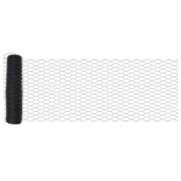 Grote foto vidaxl hexagon hek grijs 0.4 x 50 m staal tuin en terras hekken en schuttingen