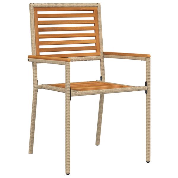 Grote foto vidaxl tuin eetset 3 pcs beige poly riet tuin en terras tuinmeubelen