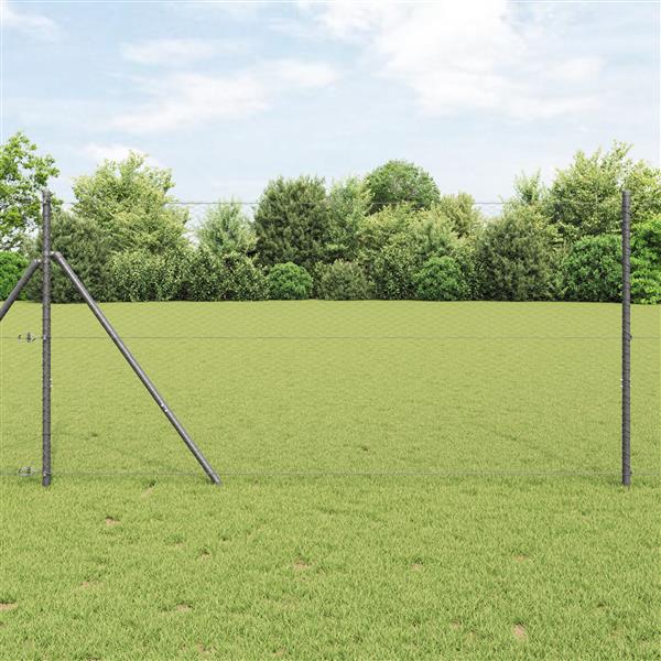 Grote foto vidaxl hexagon hek grijs 1.4 x 25 m staal tuin en terras hekken en schuttingen