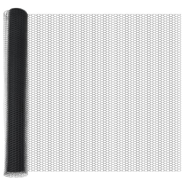 Grote foto vidaxl hexagon hek grijs 1.4 x 25 m staal tuin en terras hekken en schuttingen