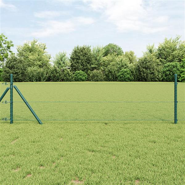 Grote foto vidaxl hexagon hek groen 0.4 x 50 m staal tuin en terras hekken en schuttingen