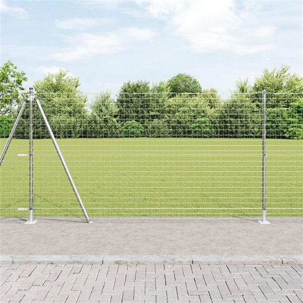 Grote foto vidaxl hekpalen 13 pcs zilver 32mm 130 cm gegalvaniseerd staal tuin en terras overige tuin en terras