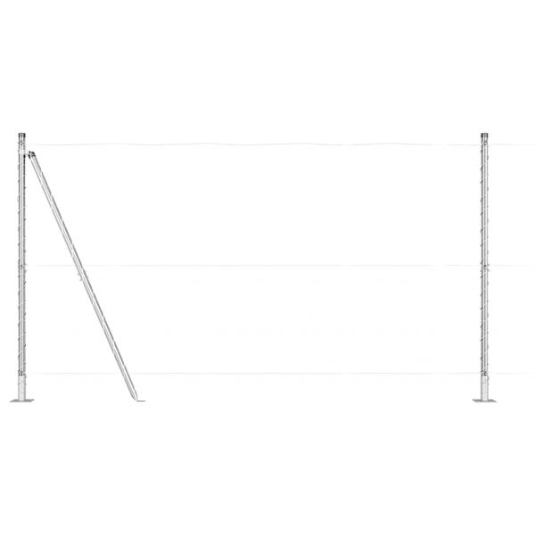 Grote foto vidaxl hekpalen 13 pcs zilver 32mm 130 cm gegalvaniseerd staal tuin en terras overige tuin en terras