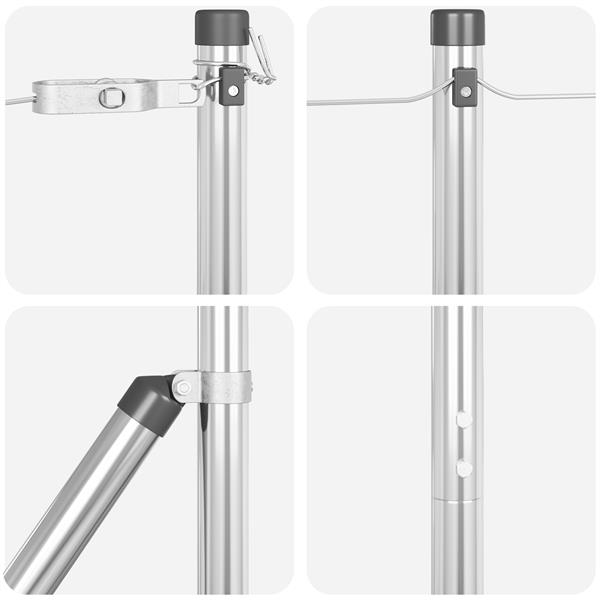 Grote foto vidaxl hekpalen 13 pcs zilver 32mm 130 cm gegalvaniseerd staal tuin en terras overige tuin en terras