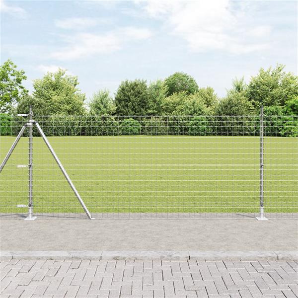 Grote foto vidaxl hekpalen 13 pcs zilver 32mm 110 cm gegalvaniseerd staal tuin en terras overige tuin en terras