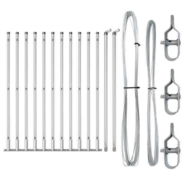 Grote foto vidaxl hekpalen 13 pcs zilver 32mm 110 cm gegalvaniseerd staal tuin en terras overige tuin en terras