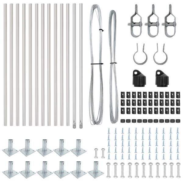 Grote foto vidaxl hekpalen 13 pcs zilver 32mm 110 cm gegalvaniseerd staal tuin en terras overige tuin en terras