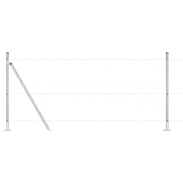 Grote foto vidaxl hekpalen 13 pcs zilver 32mm 110 cm gegalvaniseerd staal tuin en terras overige tuin en terras