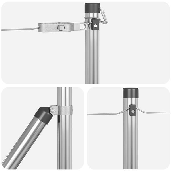 Grote foto vidaxl hekpalen 13 pcs zilver 32mm 110 cm gegalvaniseerd staal tuin en terras overige tuin en terras