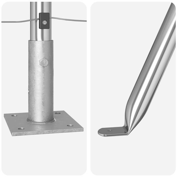 Grote foto vidaxl hekpalen 13 pcs zilver 32mm 110 cm gegalvaniseerd staal tuin en terras overige tuin en terras