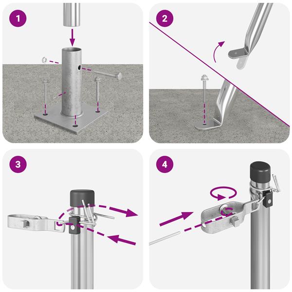 Grote foto vidaxl hekpalen 13 pcs zilver 32mm 110 cm gegalvaniseerd staal tuin en terras overige tuin en terras