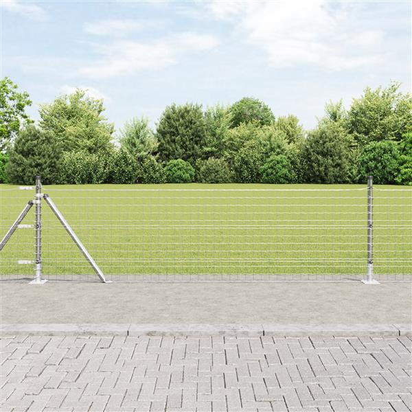 Grote foto vidaxl hekpalen 13 pcs zilver 32mm 70 cm gegalvaniseerd staal tuin en terras overige tuin en terras
